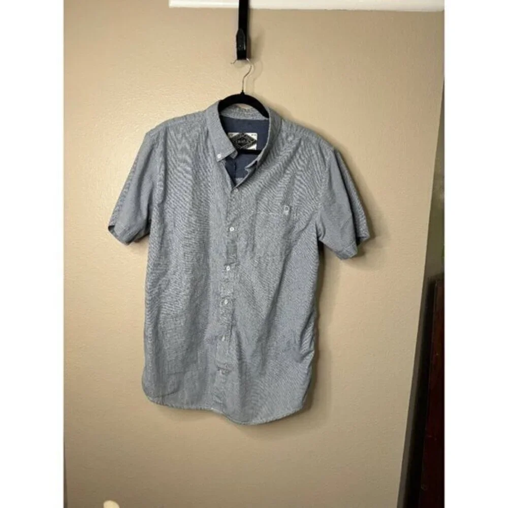 Dravus Men's Blue‎ Short Sleeve Shirt,  blue shirt, collared shirt, short sleeve - Picture 2 of 8